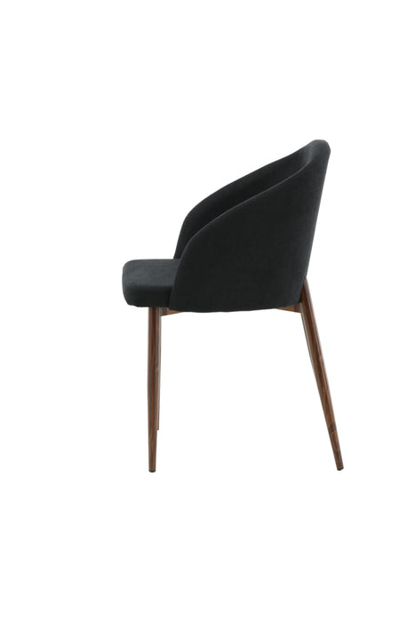 2 stk. Arch Dining Chair - Valnøddetræben - Sort Stoff