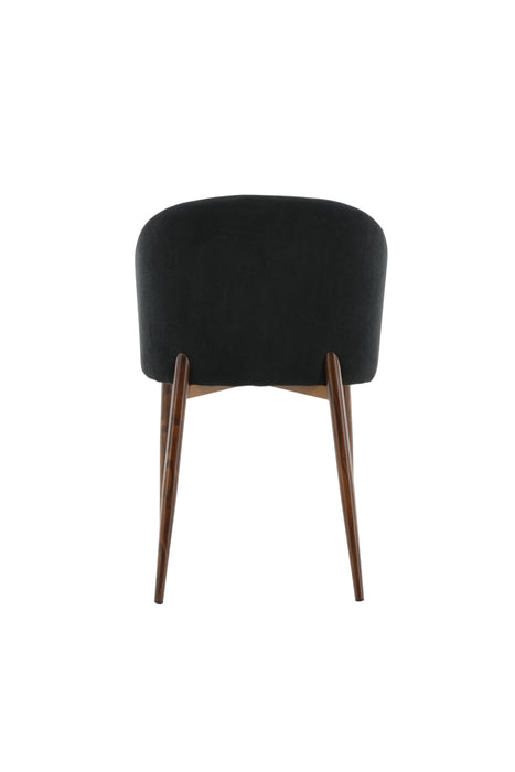 2 stk. Arch Dining Chair - Valnøddetræben - Sort Stoff