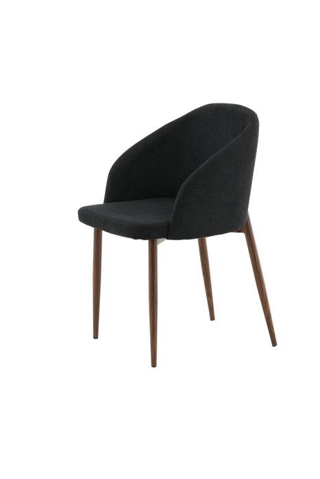 2 stk. Arch Dining Chair - Valnøddetræben - Sort Stoff