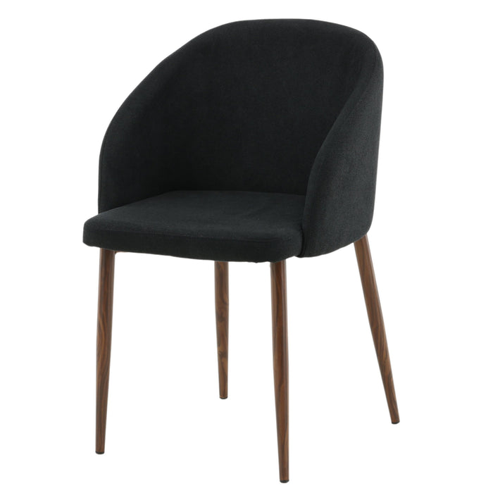 2 stk. Arch Dining Chair - Valnøddetræben - Sort Stoff