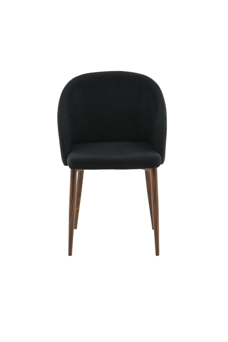 2 stk. Arch Dining Chair - Valnøddetræben - Sort Stoff