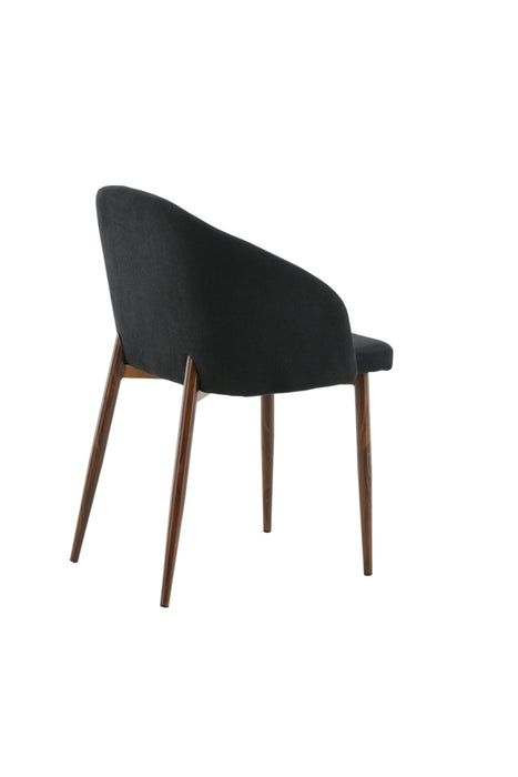 2 stk. Arch Dining Chair - Valnøddetræben - Sort Stoff