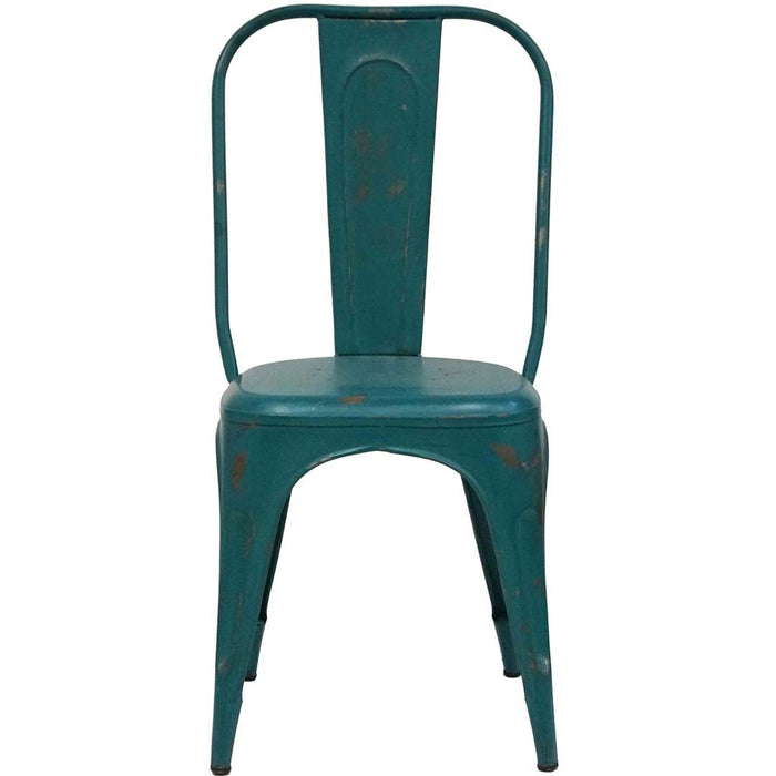 Living spisebordsstol med høj ryg - antikblå