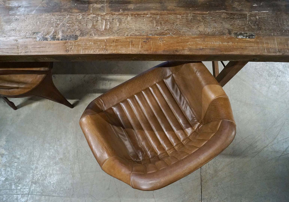 Icon spisebordsstol med armlæn - læder - brun