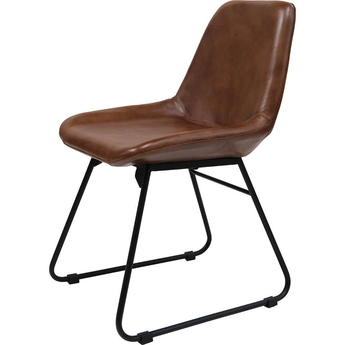 Greenwich spisebordstol - brun - læder