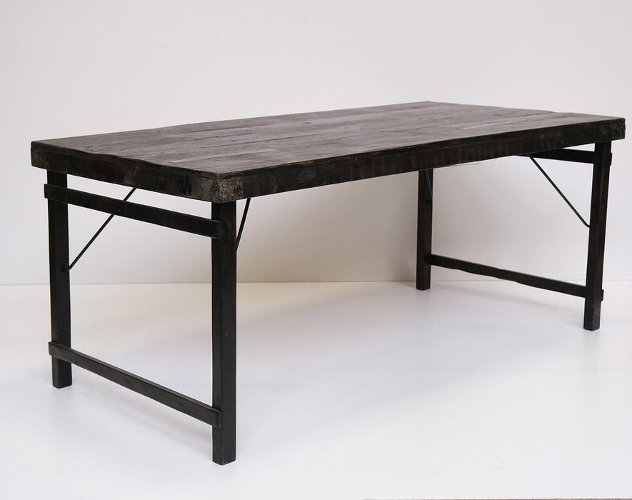 Java spisebord af genbrugstræ - sort - 180x90xH74 cm