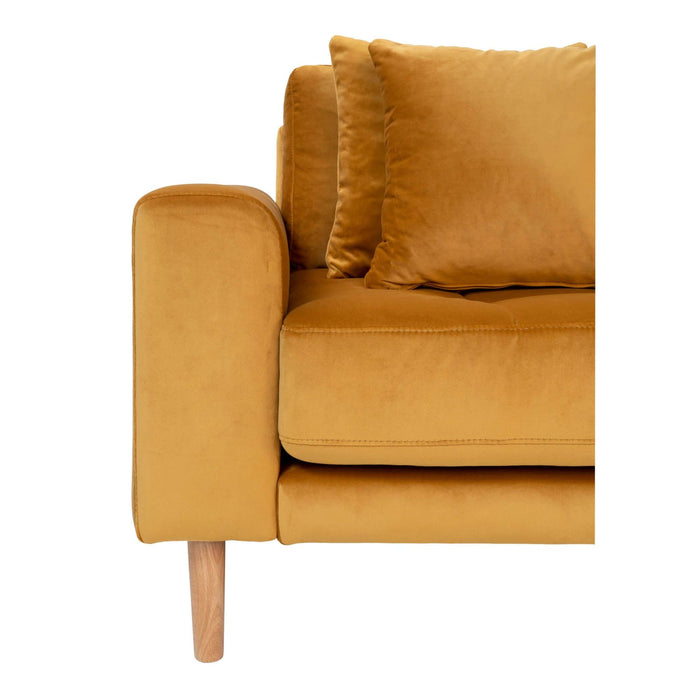 Lido Lounge Sofa - sennepsgul velour - højrevendt