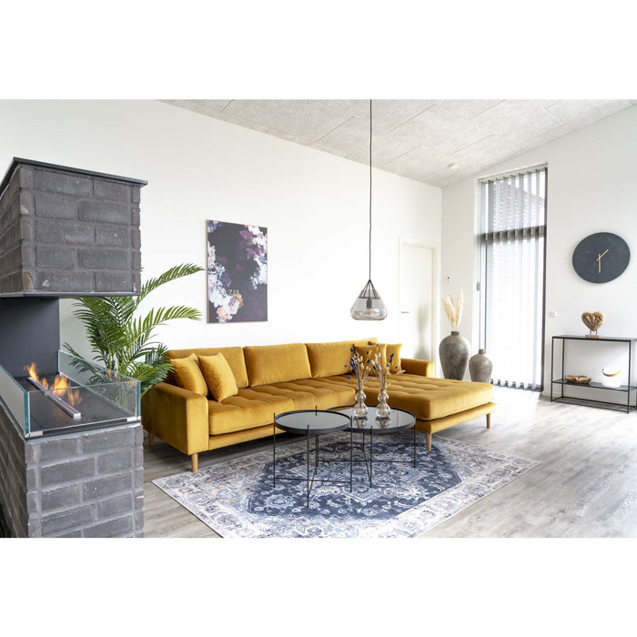 Lido Lounge Sofa - sennepsgul velour - højrevendt