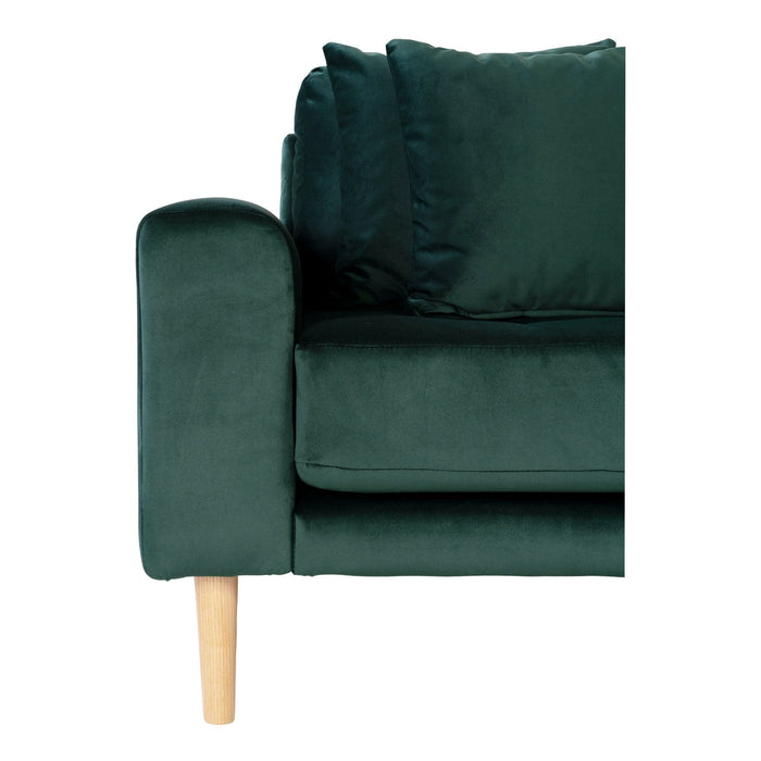 Lido Lounge Sofa - mørkegrøn velour - højrevendt
