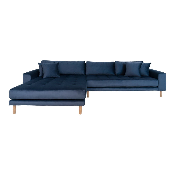 Lido Lounge Sofa - mørkeblå velour - venstrevendt