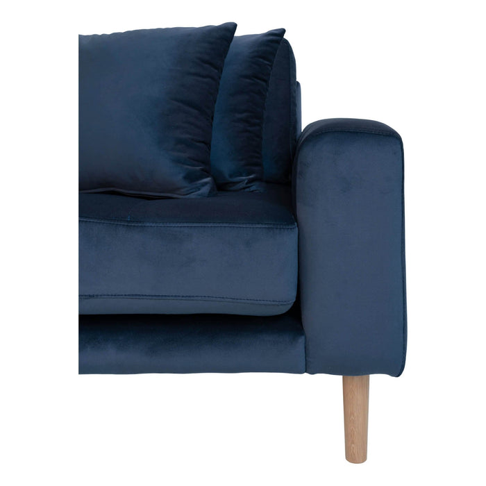 Lido Lounge Sofa - mørkeblå velour - venstrevendt