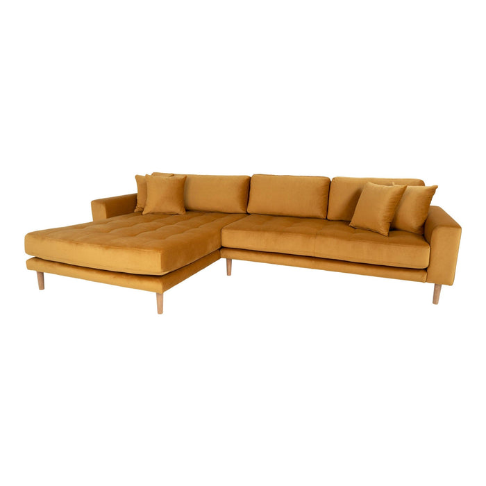Lido Lounge Sofa - sennepsgul velour - venstrevendt