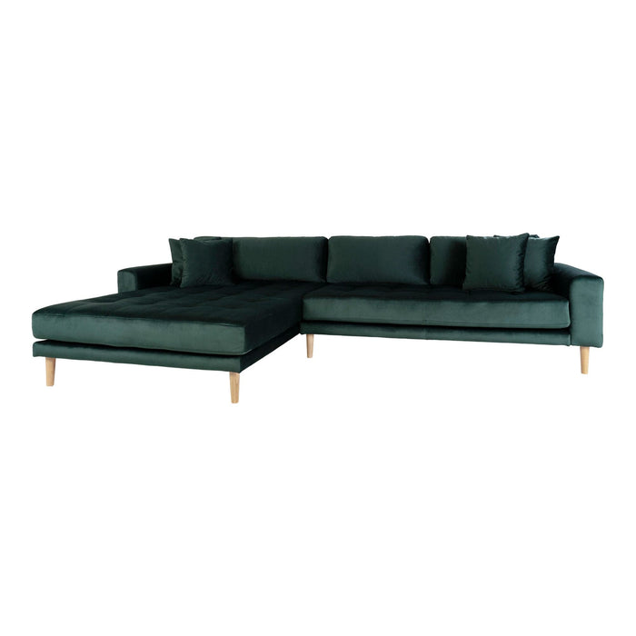 Lido Lounge Sofa - mørkegrøn velour - venstrevendt
