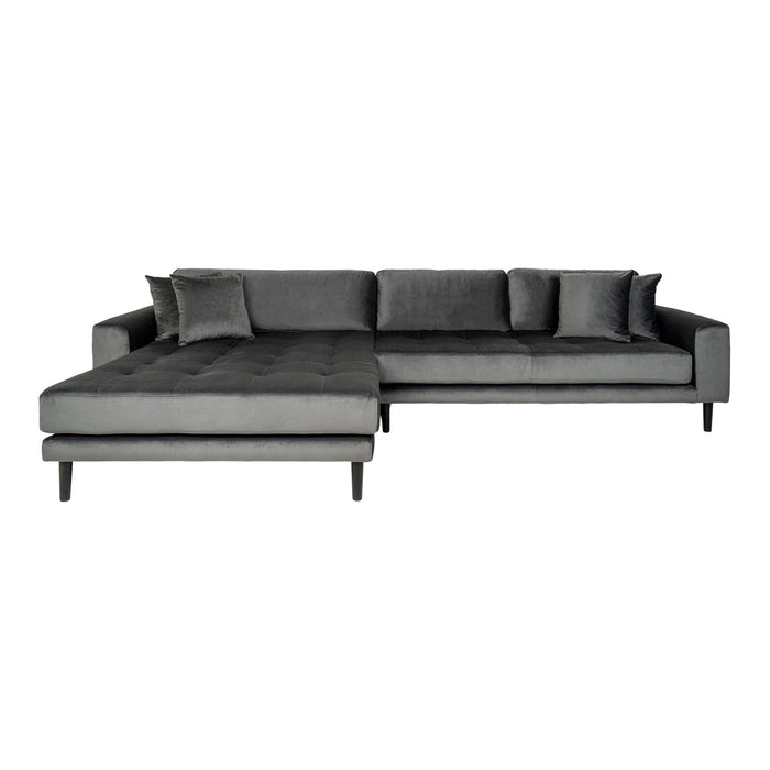 Lido Lounge Sofa - mørkegrå velour - venstrevendt