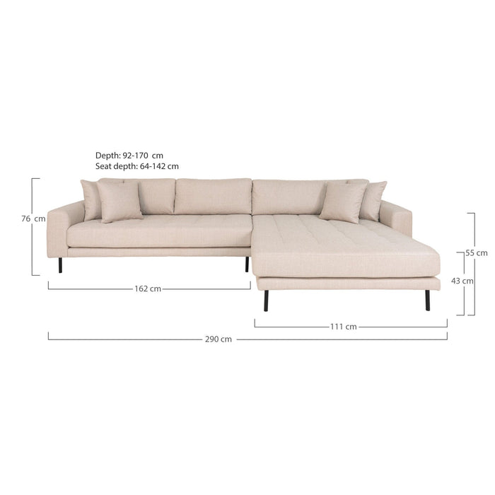 Lido Lounge Sofa - beige - højrevendt