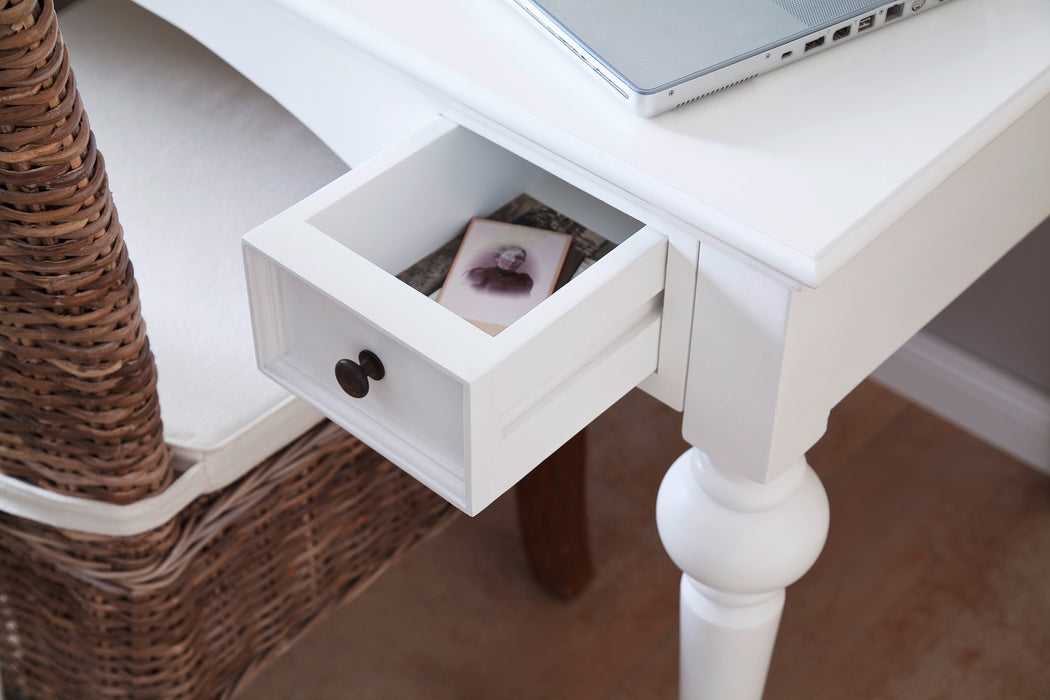 Provence Sekretær Skrivebord med Reol - Hvid - 120x70x190 cm