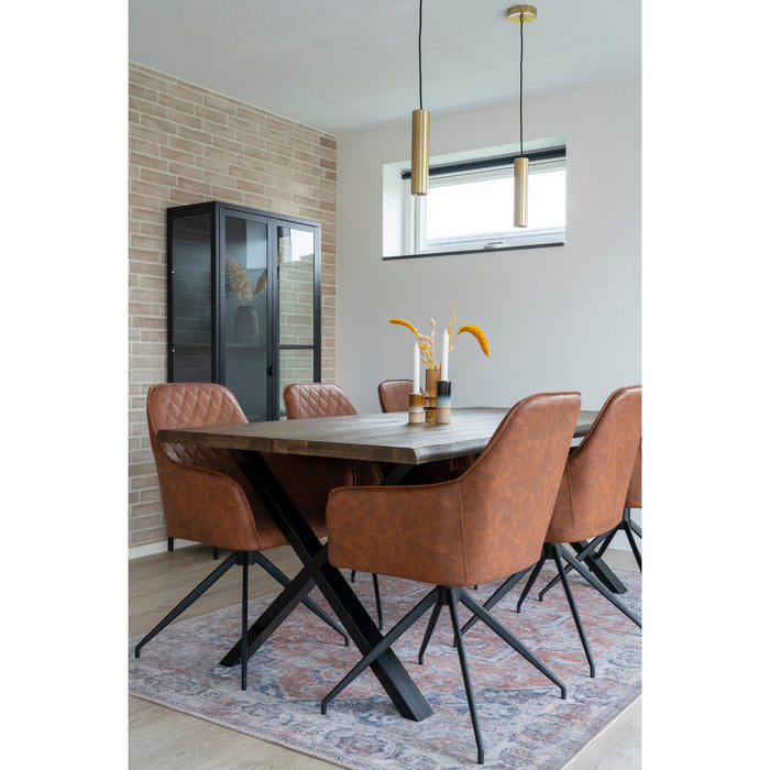 Harbo Spisebordsstol med Drejefod - brun - PU læder