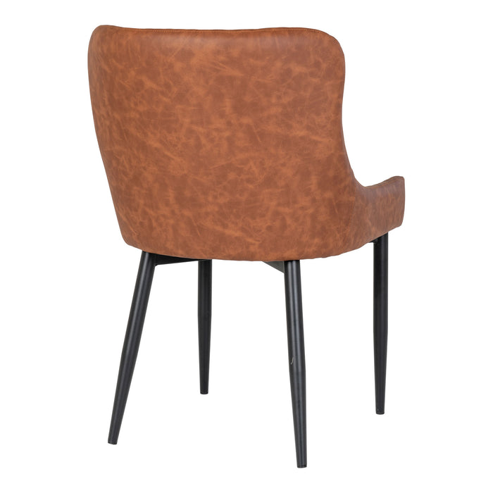 Boston Spisebordsstol - brun - PU læder