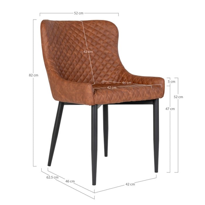 Boston Spisebordsstol - brun - PU læder