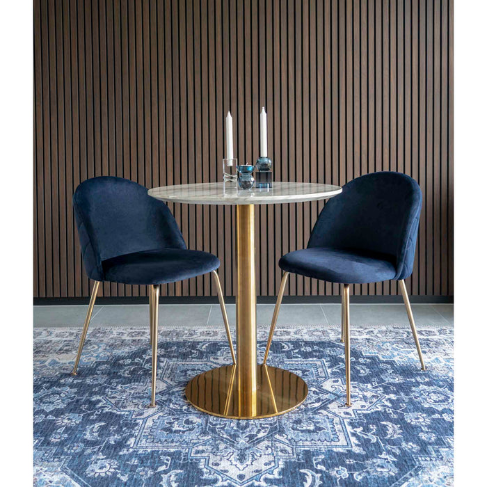 2 stk. Geneve Spisebordsstol - blå - velour