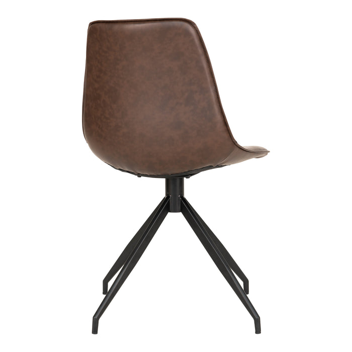 2 stk. Monaco Spisebordsstol - brun - PU læder