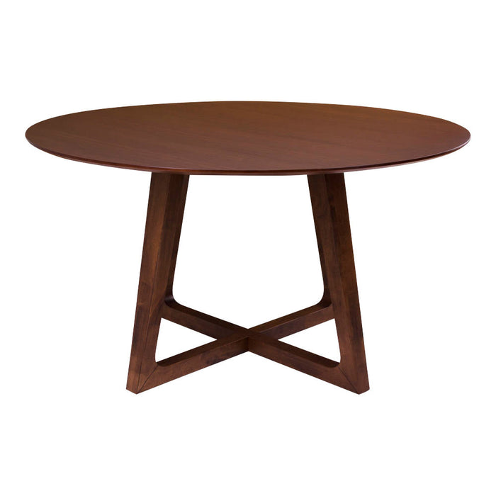 Hellerup Spisebord - mørkebrun -Ø137x76 cm