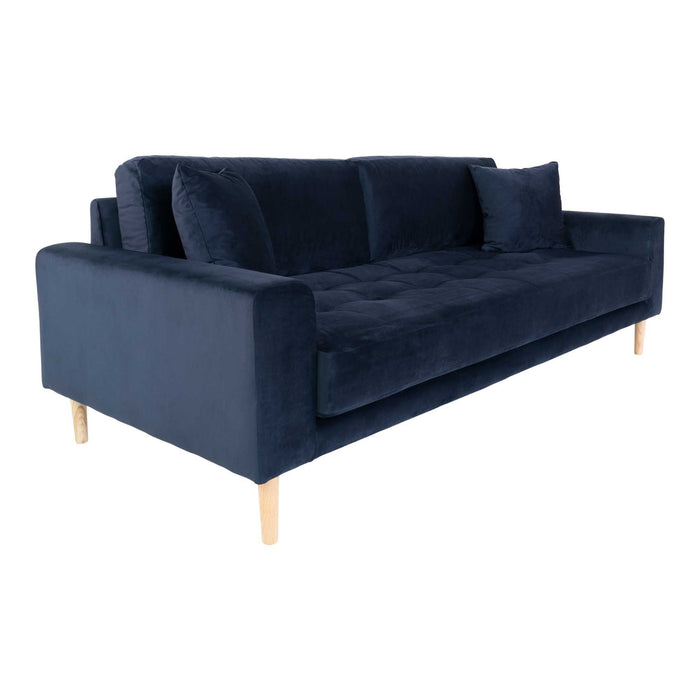 Lido 3 Personers Sofa  - mørkeblå - velour