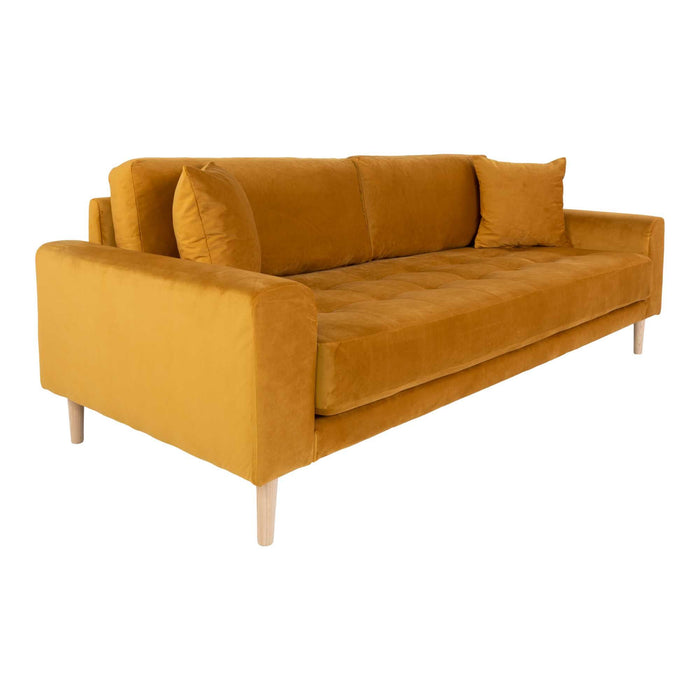 Lido 3 Personers Sofa - sennepsgul - velour