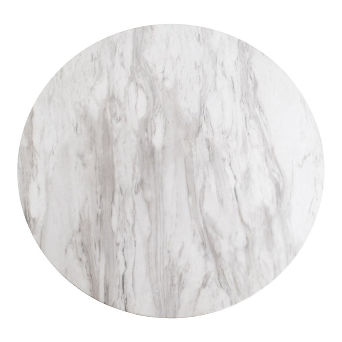 Bolzano Spisebord m. sorte ben - marmor look - Ø110x75cm