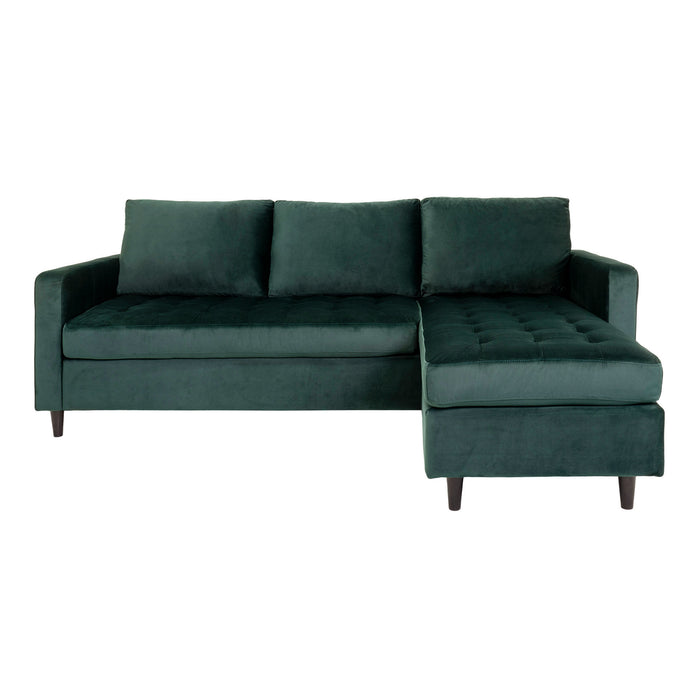 Firenze Sofa chaiselong - mørkegrøn - velour