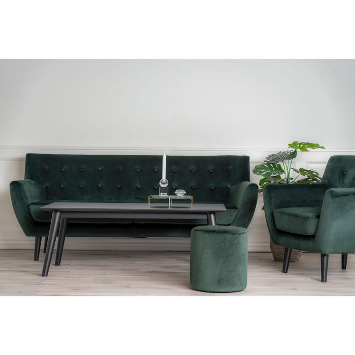 Monte 3 Personers Sofa - mørkegrøn - velour
