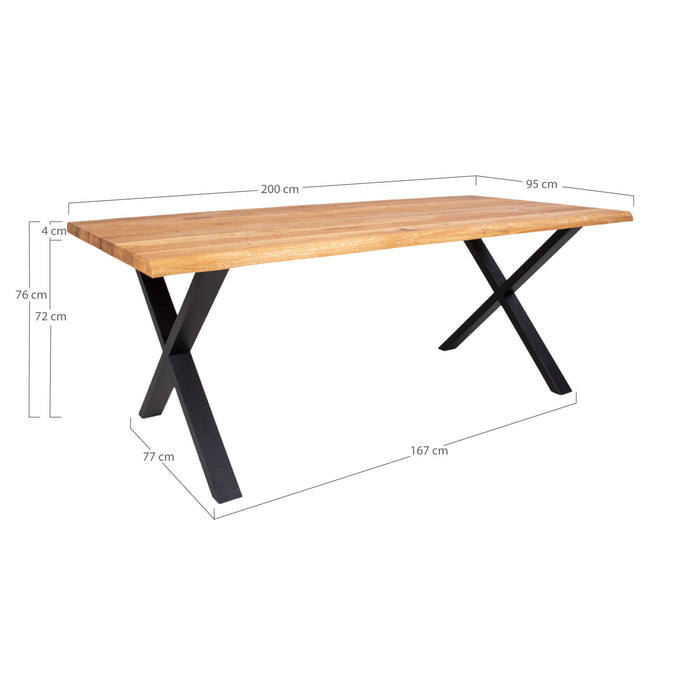 Toulon Spisebord - naturlig - 95x200x75cm