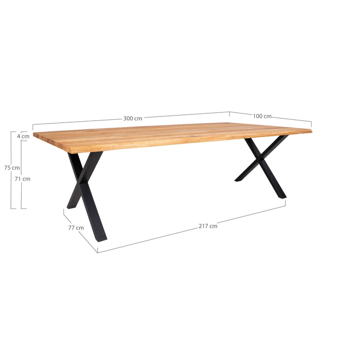 Toulon Spisebord - egetræ - naturlig - 100x300x75cm