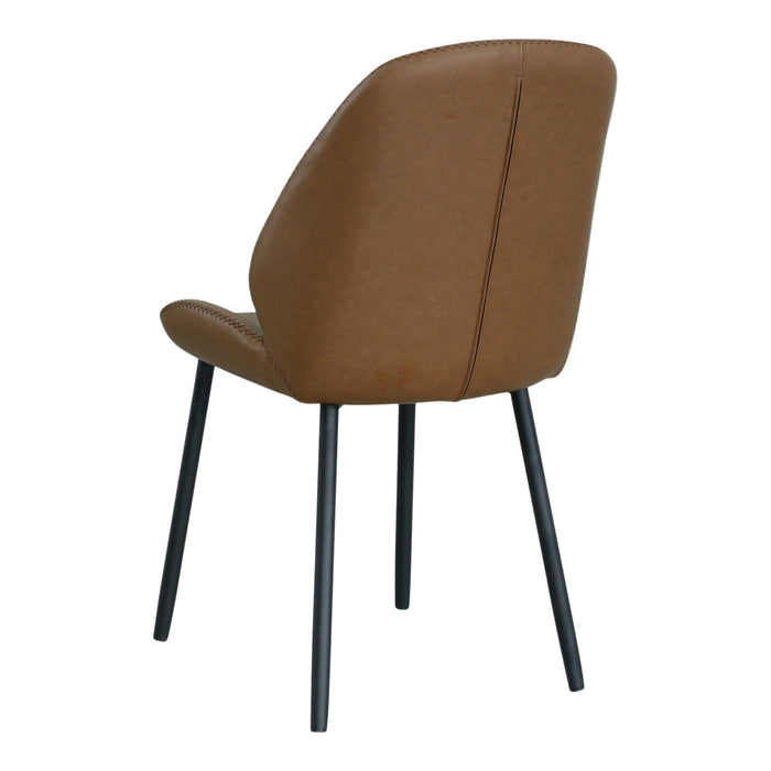 2 stk. Monte Carlo Spisebordsstol - brun - PU læder