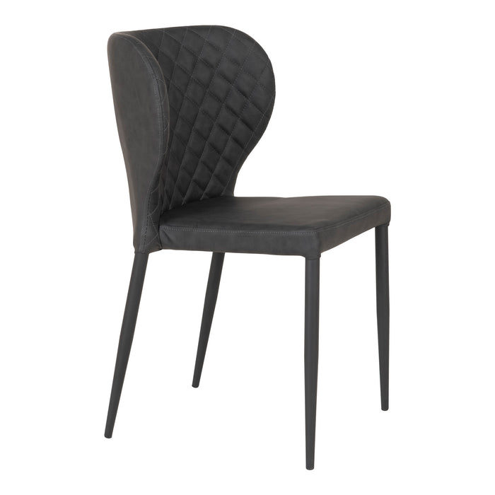 4 stk. Pisa Spisebordsstol - mørkegrå - PU læder