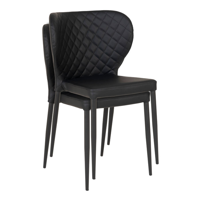 4 stk. Pisa Spisebordsstol - sort - PU læder