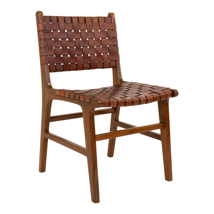 2 stk. Perugia Spisebordsstol - brun - læder/teak