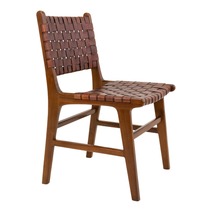 2 stk. Perugia Spisebordsstol - brun - læder/teak