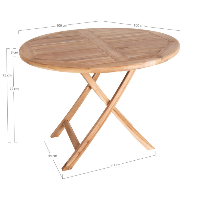Oviedo Teak Spisebord - naturlig - Ø100x75 cm