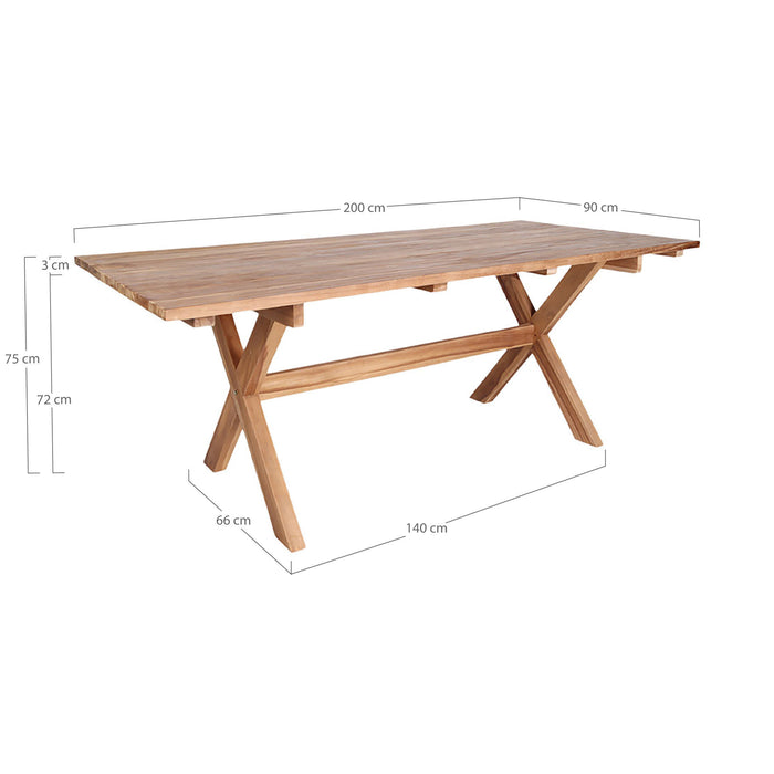 Murcia Spisebord - naturlig - 200x90x75 cm
